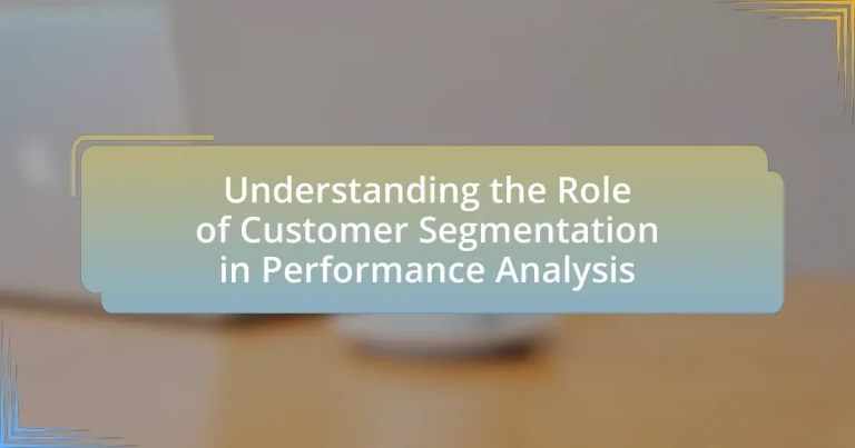 Understanding the Role of Customer Segmentation in Performance Analysis