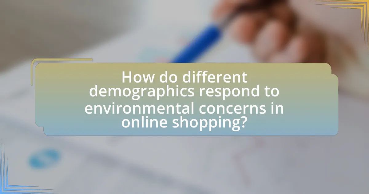 How do different demographics respond to environmental concerns in online shopping?